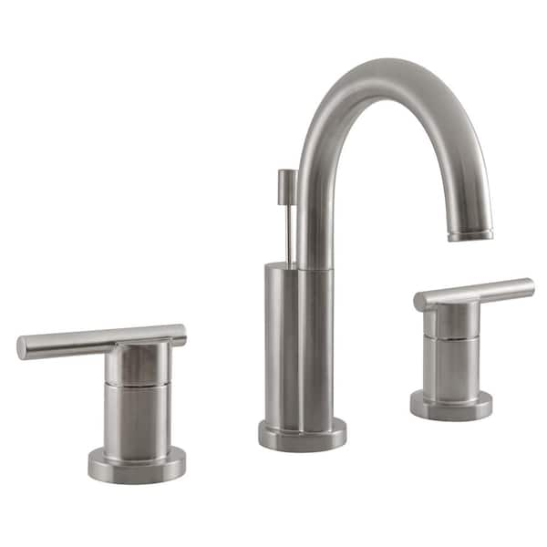 Design House Geneva 8 in. Widespread 2-Handle Bathroom Faucet in Satin Nickel