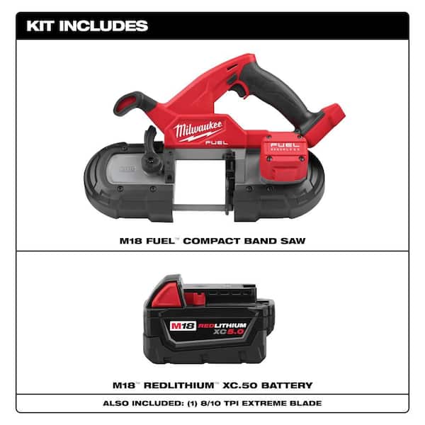 M18 FUEL 18V Lith-Ion Brushless Cordless Compact Bandsaw w/ 5.0 Ah Battery