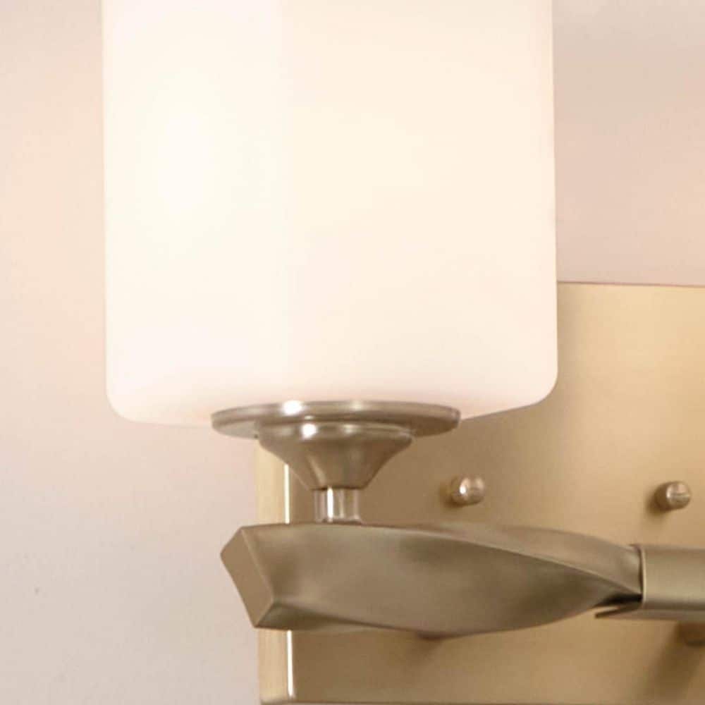 Champagne Bronze 2-Light Vanity with Satin Etched Opal Glass