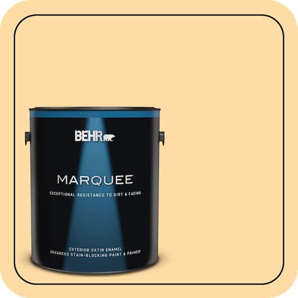 BEHR MARQUEE 1 gal. #300A-3 Melted Butter Satin Enamel Exterior Paint & Primer