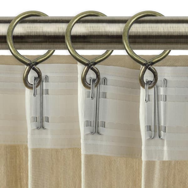 Art Decor Chrome Nickel Curtain Rings (Set of 10) HAA5458-CR - The Home  Depot