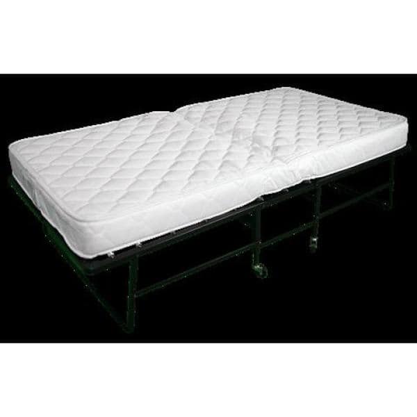 Twin Rollaway Bed with Off-White Foam Mattress and Metal Frame