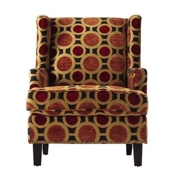 Unbranded Vincent Graffiti Fabric Wing Back Arm Chair