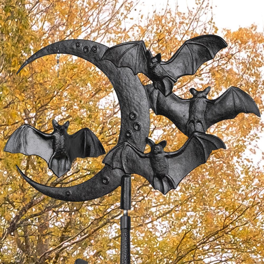 Black Aluminum Halloween Bat Rooftop Weathervane