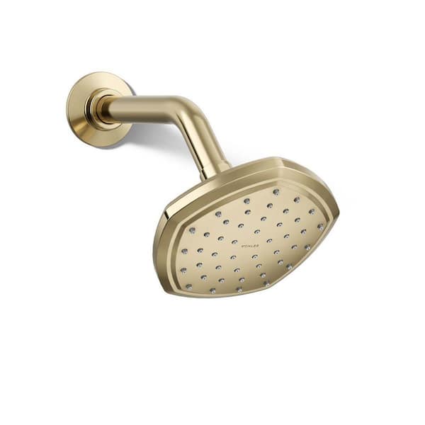 KOHLER Occasion 1-Spray Patterns 1.75 GPM 5.2 in. Wall Mount Fixed Shower Head in Vibrant French Gold