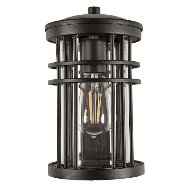 Varallo 1-Light Black Hardwired Outdoor Wall Lantern Sconce