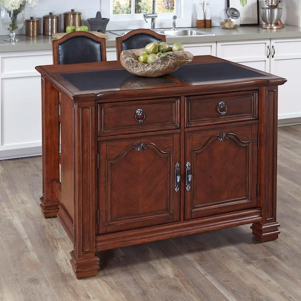 Home Styles Santiago Cognac Kitchen Island With Seating