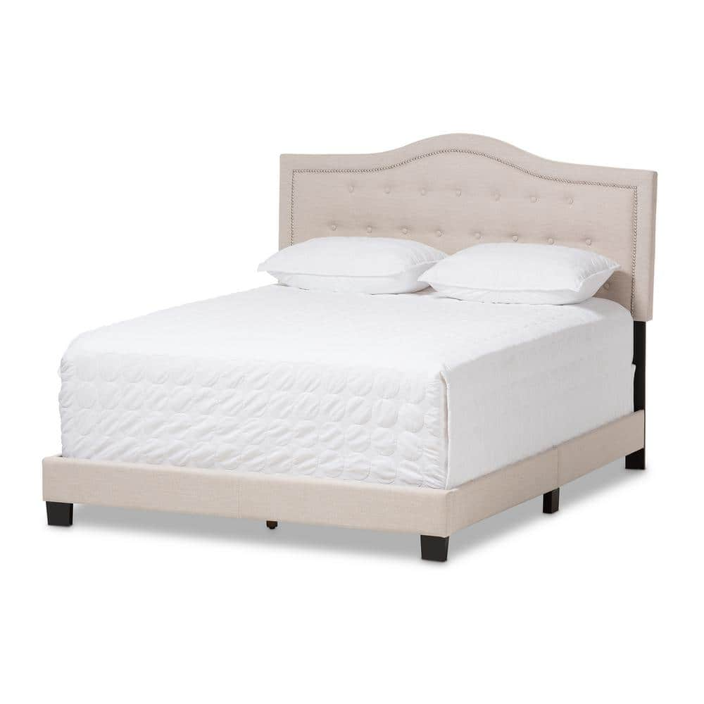 Baxton Studio Emerson Beige Fabric Upholstered Queen Bed 28862