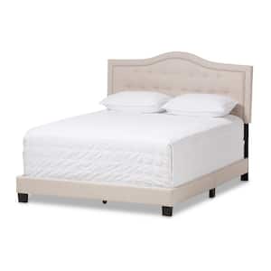 Emerson Beige Fabric Upholstered King Bed