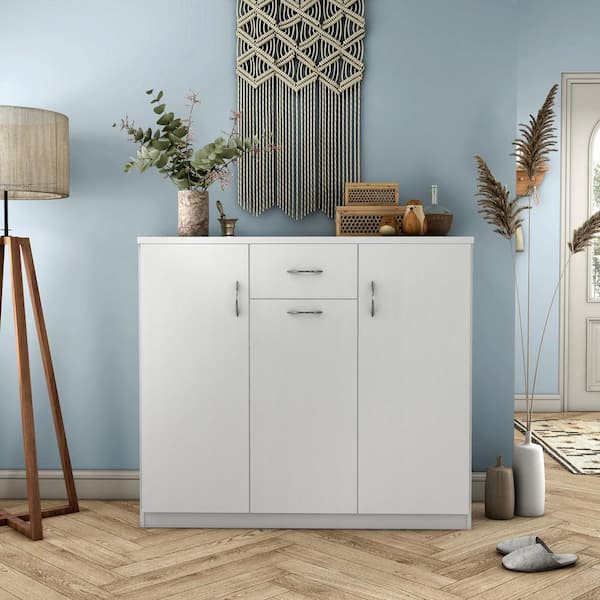 Furniture of America 41.34 in. H Kael White Shoe Storage