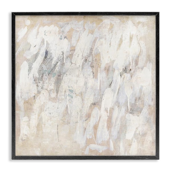 Muted Neutral Dapples by Suzanne Nicoll Black Framed Abstract Giclee Art Print 12 in. x 12 in.
