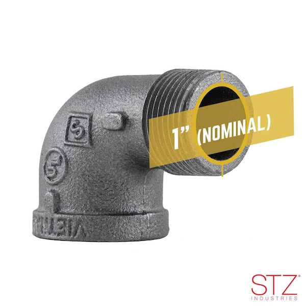STZ - 1 in. Black Iron 90-degree FIP x MIP Street Elbow