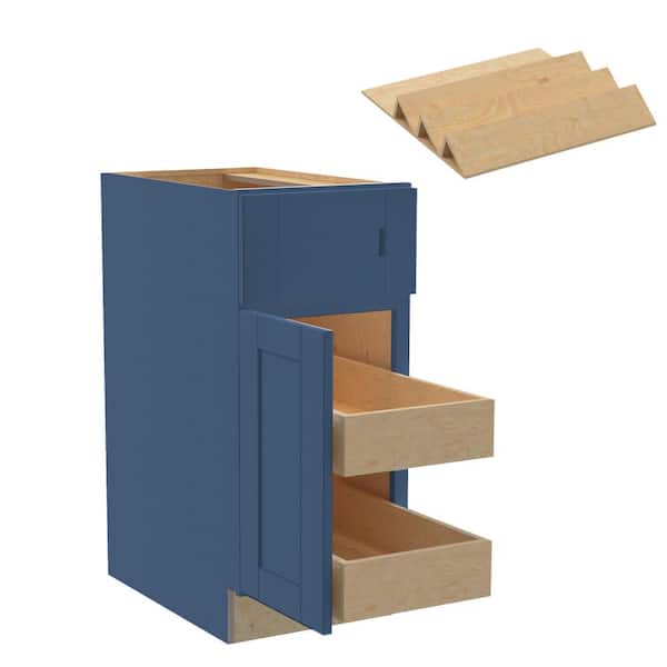 Home Decorators Collection Washington Vessel Blue Plywood Shaker Assembled Base Kitchen Cabinet Left 2ROT ST15 W in. 24 D in. 34.5 in. H
