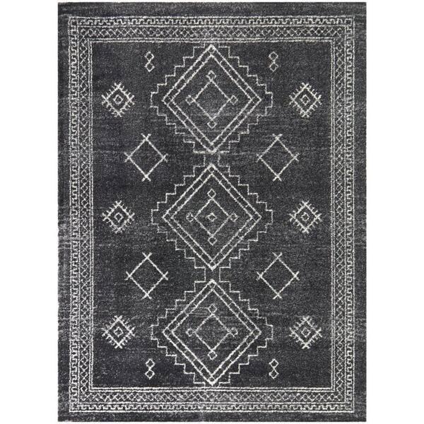 BALTA Lorenzo Charcoal 7 ft. 10 in. x 10 ft. Geometric Area Rug