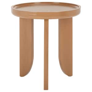 Malyn 18.1 in. Sand Round Wood End Table