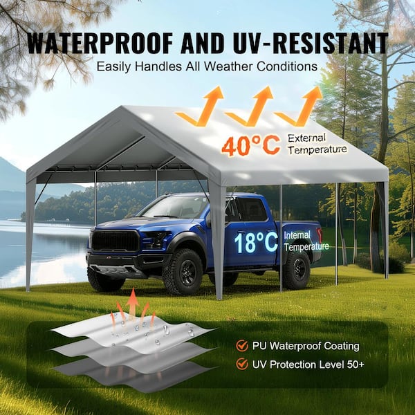 VEVOR Carport Replacement Canopy Cover 12 ft. x 20 ft
