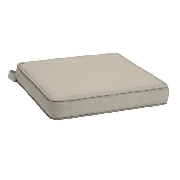 ARDEN Foam Outdoor Double Welted Dining Seat Cushion 19 x 19 Made with ProFoam, Heathered Taupe Woven Solid