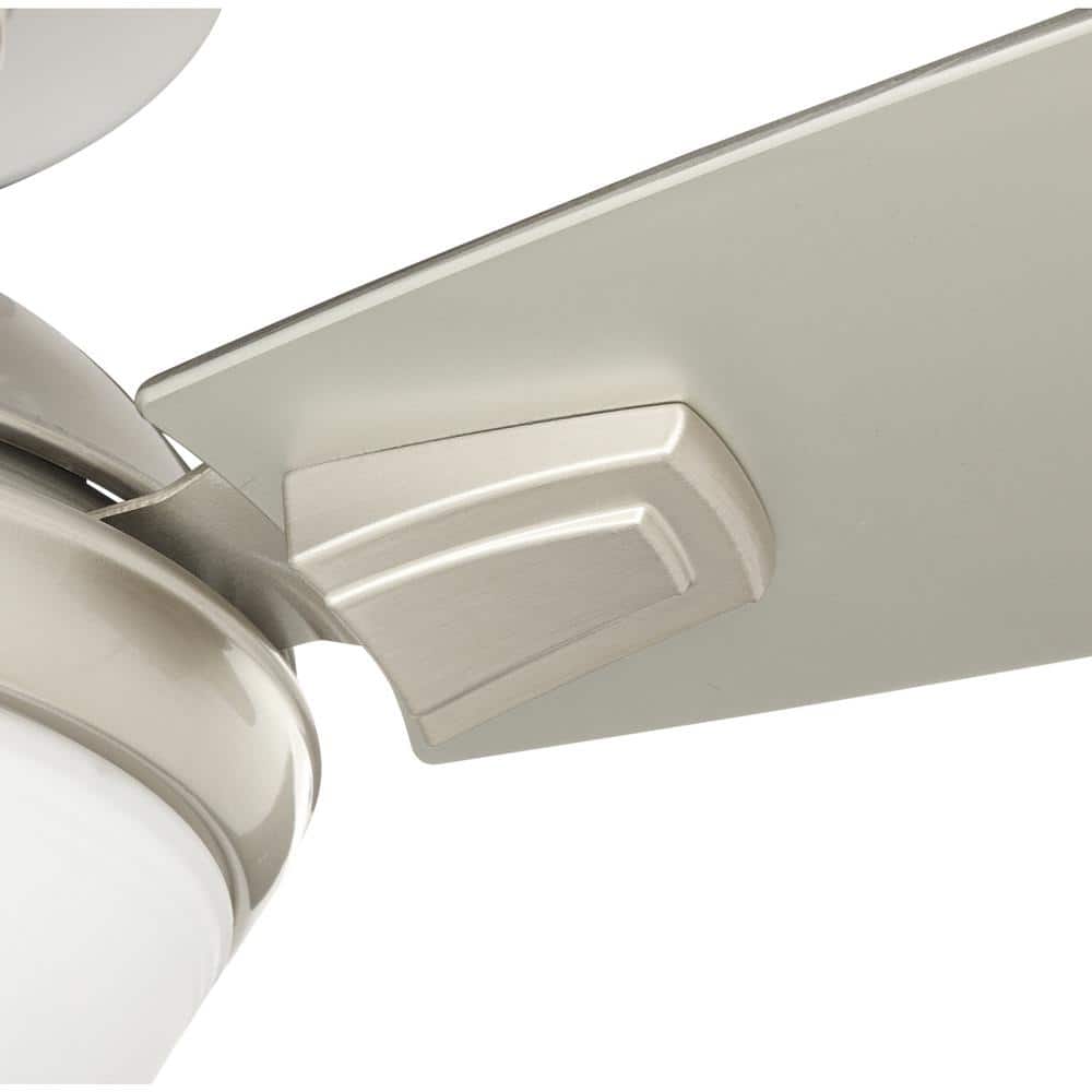 44" Satin Nickel Modern Ceiling Fan with LED Light and Remote