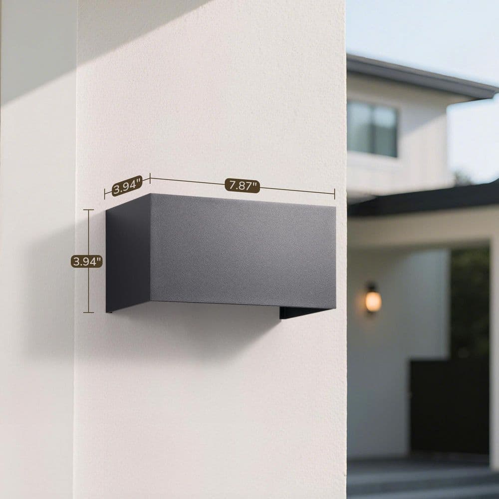 2-Light Extra-Wide 8-in. Matte Black Aluminum Cube LED Outdoor Wall Sconce with Adjustable Light Beam (2-Pack) price history on PriceWatchPro