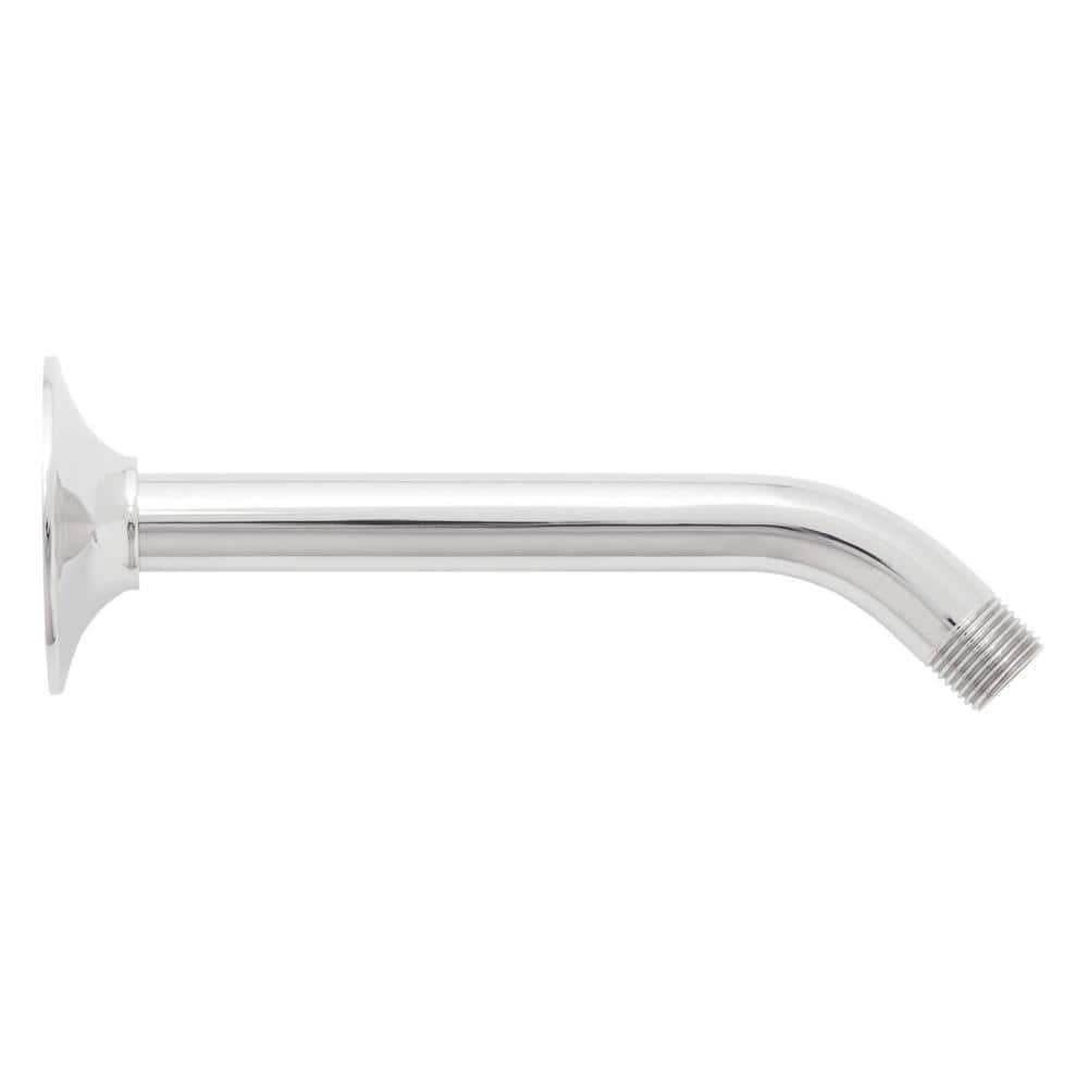 8" Chrome Wall Mounted Shower Arm with Flared Flange