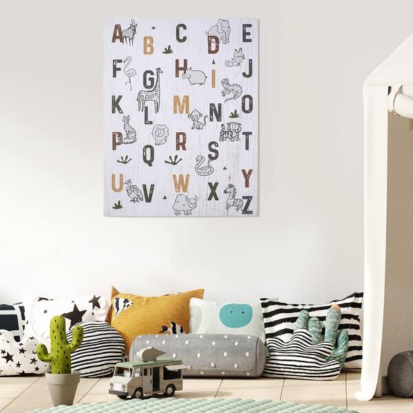Stratton Home Decor Safari Animal Alphabet Wall Art S39240 - The Home Depot