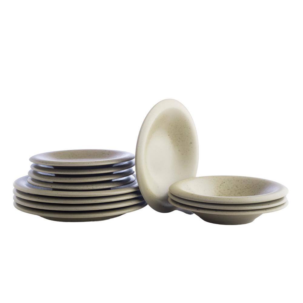 Aro 12-Piece Off-White Ceramic Dinnerware Set, Service for 4