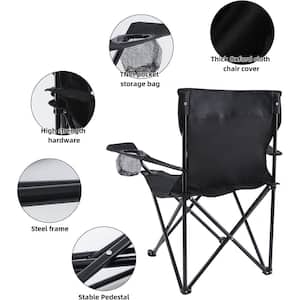 Portable Folding Camping Chair with Carry Bag Collapsible Anti-Slip Padded Oxford Cloth Portable Stool
