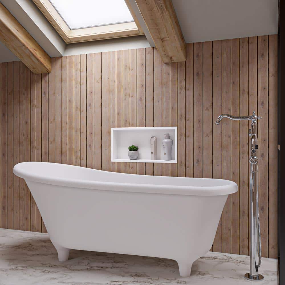 Polished Chrome Freestanding Tub Filler with Hand Shower