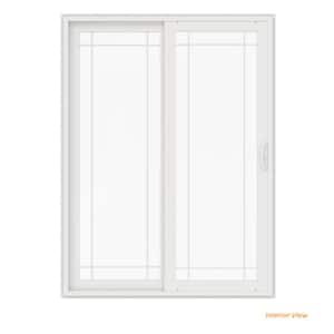 60 in. x 96 in. V-4500 White Vinyl Right-Hand 9 Lite Sliding Patio Door