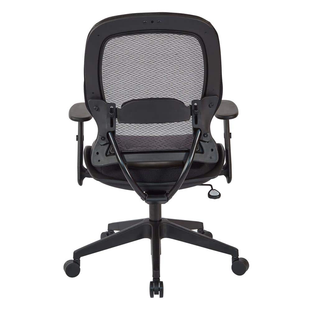 Black Mesh and Leather High-Back Executive Swivel Chair