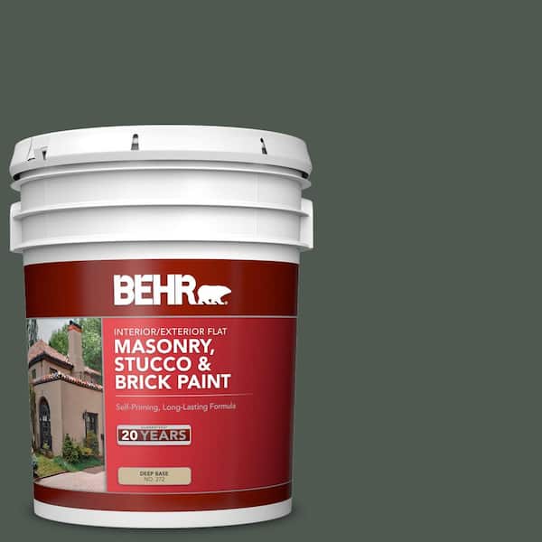 BEHR 5 gal. #N410-7 North Woods Flat Interior/Exterior Masonry, Stucco and Brick Paint