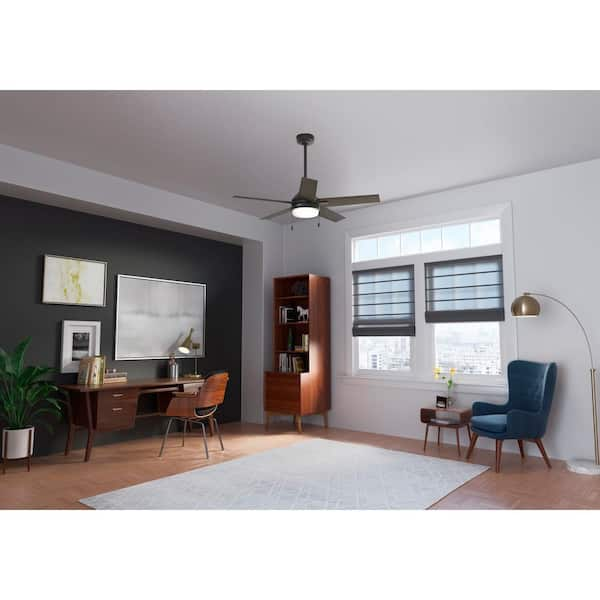 Hunter Bartlett 52 in. Indoor Matte Black Ceiling Fan with Light