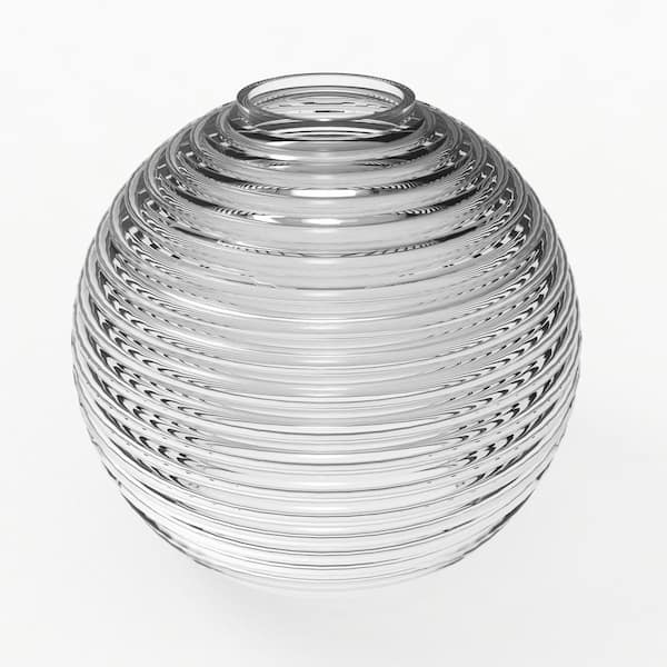 6 in. Clear Glass Globe Vanity Shade with 6 in. Neckless Fitter for Bathroom