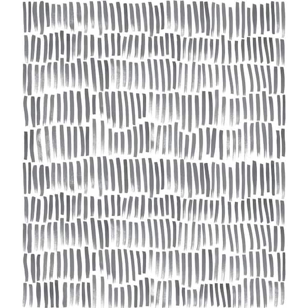 MyStyle Bailey Brush Stroke Black Vinyl Peel and Stick Wallpaper