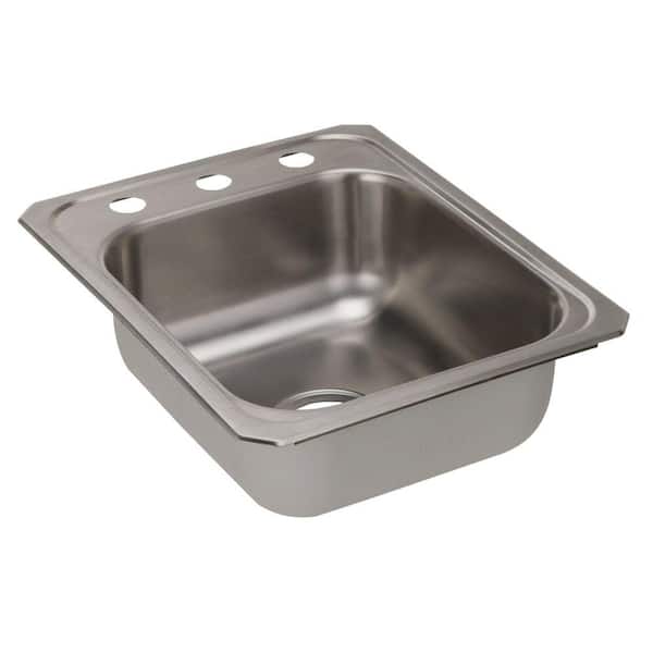 Elkay Celebrity Drop-In Stainless Steel 17 in. 3-Hole Single Bowl Kitchen Sink with 7 in. Bowl