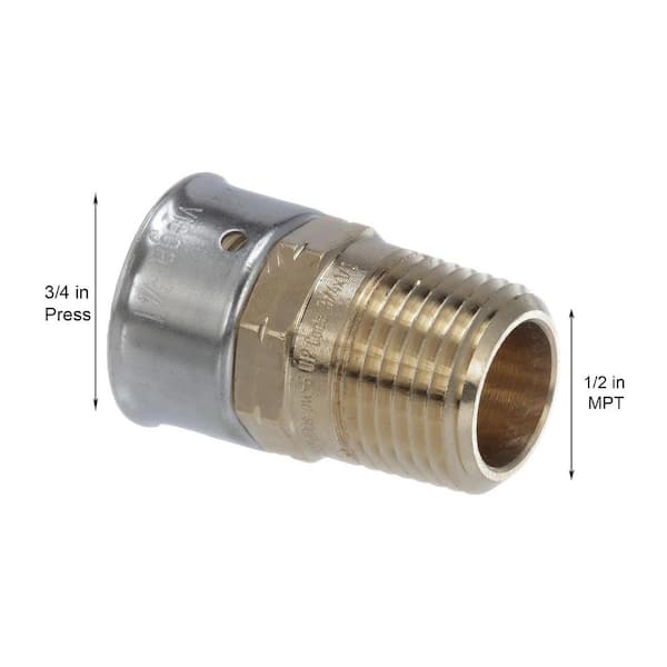 Viega PureFlow 3/4 in. Press x 1/2 in. MPT Zero Lead Bronze