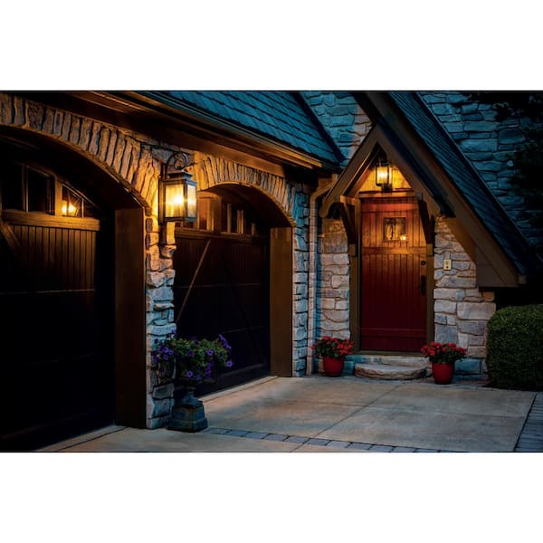 Wiscombe Park 3-Light Weathered Zinc Outdoor Hardwired Wall Lantern Sconce with No Bulbs Included (1-Pack)