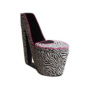 Black Zebra Prints High Heel Storage Chair