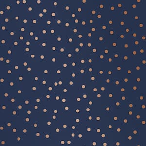 Confetti Navy/Copper Wallpaper Sample