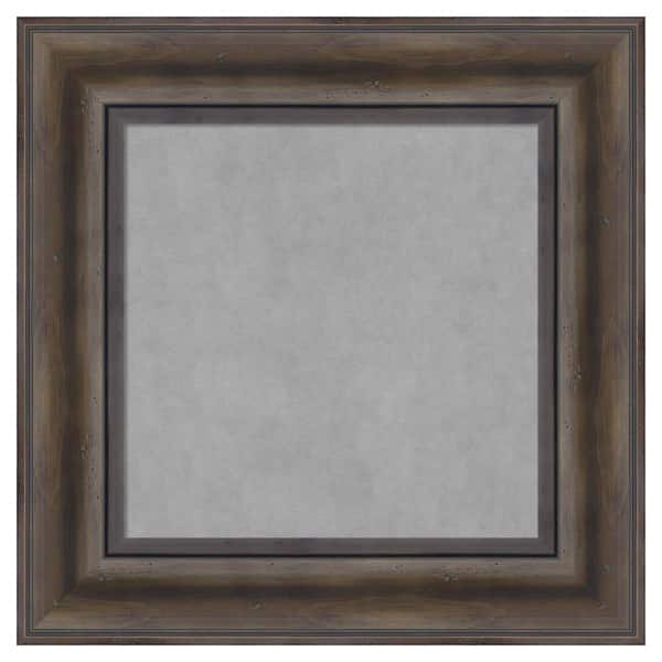 Amanti Art Rustic Pine Brown 17 in. x 17 in Framed Magnetic Board