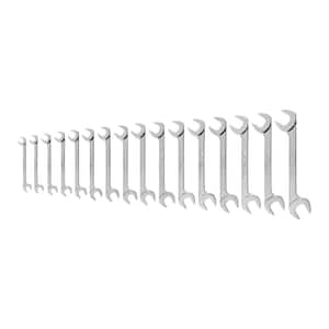 10 mm to 27 mm Angle Head Open End Wrench Set (16-Piece)