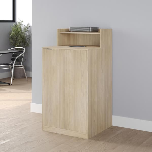 Carnegy Avenue Commercial 32 gal. Oak Indoor Trash Receptacle