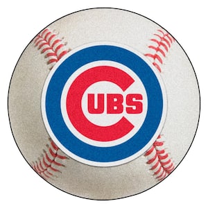 MLB Chicago Cubs White Photorealistic 27 in. Round Baseball Mat