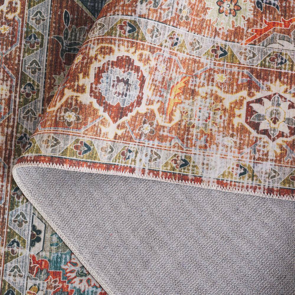 Arizona Rust and Blue Green 8' x 10' Synthetic Area Rug