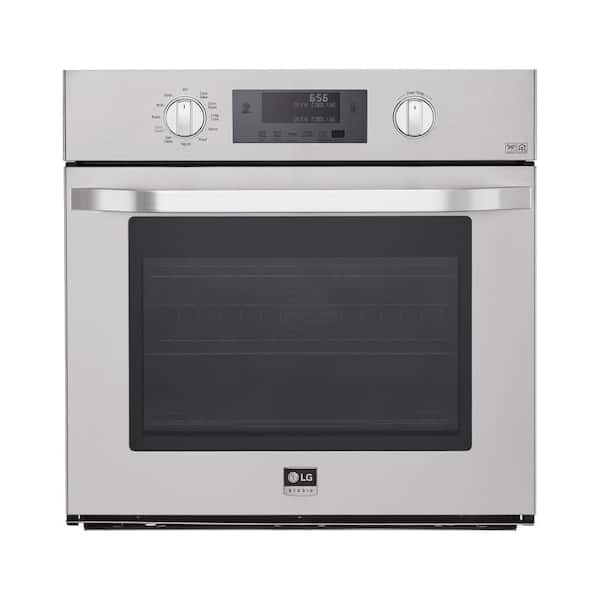 LG 30 in. Single Electric Wall Oven Self-Cleaning with Convection and EasyClean in Stainless Steel