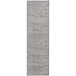 Wicker Weave Gray 2 ft. x 7 ft. Indoor/Outdoor Runner Area Rug