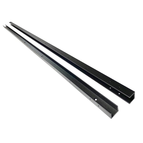 Slipfence 70 in. x 1-1/4 in. x 1-1/4 in. Black Aluminum Fence Channels for 6 ft. high fence, 2 per pack, includes screws.