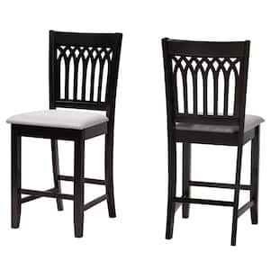 Genesis 42.5 in. Grey and Dark Brown Wood Counter Height Bar Stool (Set of 2)