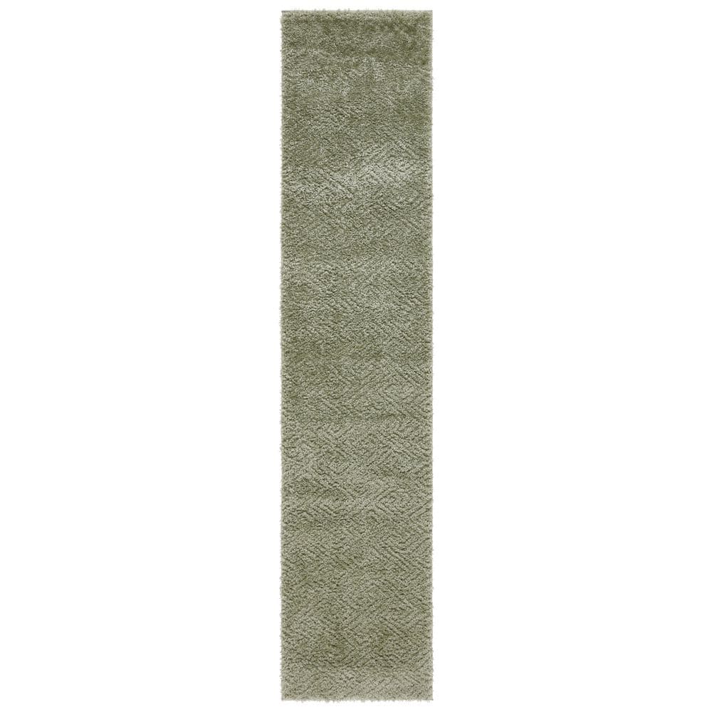 Tahoe Shag 2 ft. x 11 ft. Sage Solid Geometric Runner Rug price history on PriceWatchPro