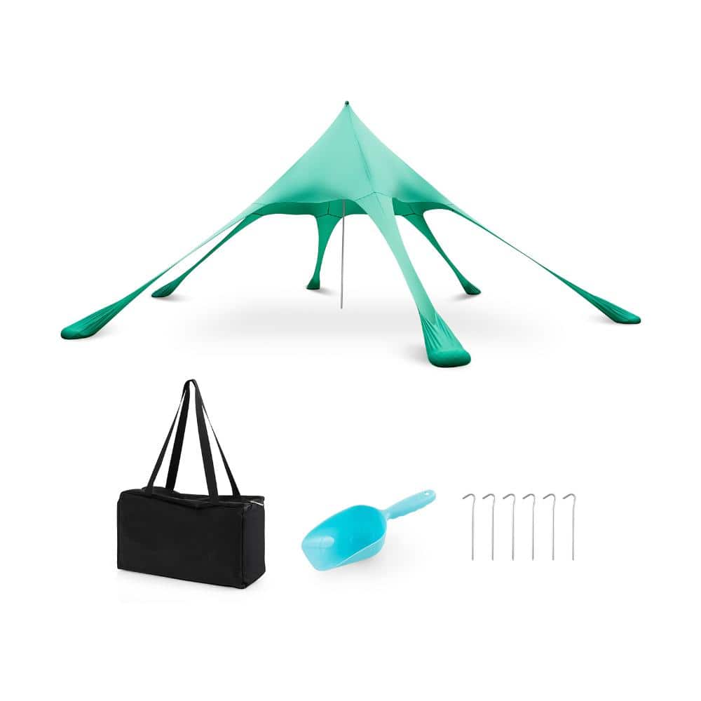 20 ft. x 20 ft. Polyester Lycra Beach Canopy with Aluminum Pole, Sand Shovel and UPF 50+, Green price history on PriceWatchPro